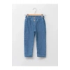 LCW baby İndigo Beli Lastikli Basic Kız Bebek Astarlı Mom Jean Pantolon