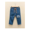LCW baby İndigo Beli Lastikli Baskılı Erkek Bebek Jean Pantolon