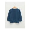 LCW baby İndigo Bisiklet Yaka Uzun Kollu Baskılı Erkek Bebek Sweatshirt