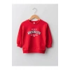 LCW baby Kırmızı Bisiklet Yaka Uzun Kollu Baskılı Erkek Bebek Sweatshirt