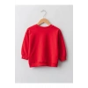 LCW baby Kırmızı Bisiklet Yaka Uzun Kollu Baskılı Erkek Bebek Sweatshirt