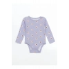 LCW baby Lila Bisiklet Yaka Kız Bebek Çıtçıtlı Body 3lü