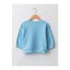 LCW baby Mavi Bisiklet Yaka Uzun Kollu Baskılı Erkek Bebek Sweatshirt
