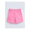 LCW baby Pembe Beli Lastikli Basic Kız Bebek Şort