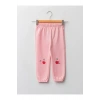 LCW baby Pembe Beli Lastikli Baskılı Kız Bebek Jogger Eşofman Alt
