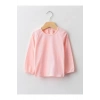 LCW baby Pembe Bisiklet Yaka Uzun Kol Basic Kız Bebek Tişört