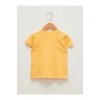LCW baby SARI Bisiklet Yaka Kısa Kol Baskılı Kız Bebek Tişört
