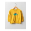 LCW baby Sarı Bisiklet Yaka Uzun Kollu Baskılı Pamuklu Erkek Bebek Sweatshirt