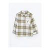 LCW baby Yeşil Uzun Kollu Ekose Desenli Pamuklu Erkek Bebek Gömlek