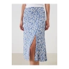 LCW Beli Lastikli Çiçekli Yırtmaçlı Etek