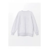 LCW Bisiklet Yaka Baskılı Oversize Kadın Sweatshirt