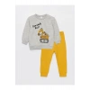 Lcw Bisiklet Yaka Baskılı Uzun Kollu Erkek Bebek Sweatshirt Ve Eşofman Altı 2li Takım