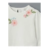 LCW Bisiklet Yaka Çiçekli Kız Çocuk Tişört