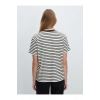 LCW Bisiklet Yaka Çizgili Kadın Tişört