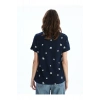 LCW Bisiklet Yaka Desenli Kadın Tişört