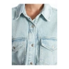 Lcw Düz Uzun Kollu Crop Kadın Jean Gömlek Ceket