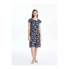 LCW Grace Bisiklet Yaka Desenli Kısa Kollu Kadın Elbise