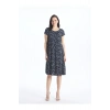 LCW Grace Bisiklet Yaka Desenli Kısa Kollu Kadın Elbise