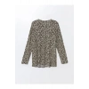 LCW Grace Bisiklet Yaka Desenli Uzun Kollu Kadın Bluz