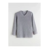 LCW Grace Gri V Yaka Kadın Triko Kazak
