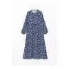 LCW Grace Mavi Bisiklet Yaka Çiçekli Kadın Elbise
