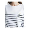 LCW Grace Siyah Bisiklet Yaka Çizgili Penye Kadın Tişört
