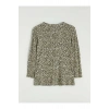 LCW Grace Yeşil Kaçık Yaka Desenli Bluz
