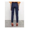 LCW Jeans İndigo Yüksek Bel Mom Fit Düz Cep Detaylı Kadın Rodeo Jean Pantolon