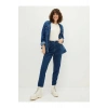 LCW Jeans İndigo Yüksel Bel Mom Fit Cep Detaylı Kadın Rodeo Jean Pantolon