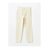 LCW Kids Bej Beli Lastikli Keten Karışımlı Erkek Çocuk Pantolon