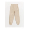 LCW Kids Bej Beli Lastikli Kız Çocuk Jogger Pantolon