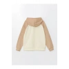 LCW Kids Bej Kapüşonlu Kız Çocuk Kalın Sweatshirt