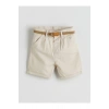 LCW Kids Bej Kemerli Basic Cepli Erkek Çocuk Şort