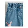 LCW Kids Beli Lastikli Baskılı Kız Çocuk Jean Şort