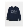 LCW Kids Bisiklet Yaka Baskılı Uzun Kollu Erkek Çocuk Sweatshirt