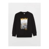 LCW Kids Bisiklet Yaka Baskılı Uzun Kollu Erkek Çocuk Sweatshirt