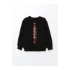 LCW Kids Bisiklet Yaka Baskılı Uzun Kollu Erkek Çocuk Sweatshirt
