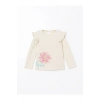 LCW Kids Bisiklet Yaka Çiçekli Kız Çocuk Tişört