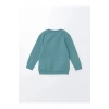 LCW Kids Bisiklet Yaka Kalın Baskılı Erkek Bebek Sweatshirt