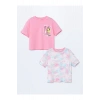 LCW Kids Bisiklet Yaka Kız Çocuk Tişört 2li