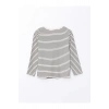 LCW Kids Çizgili Bisiklet Yaka Uzun Kollu Çizgili Kız Çocuk Tişört (W4)