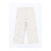 Lcw Kids Ekru Beli Lastikli Çiçekli Kız Çocuk Pantolon