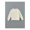 LCW Kids Ekru Bisiklet Yaka Kız Çocuk Sweatshirt ve Tayt