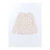 LCW Kids Ekru Çiçekli Dantelli Kız Çocuk Tişört ve Tayt 2li