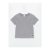 LCW Kids Gri Bisiklet Yaka Basic Kız Bebek Tişört 3lü