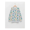 LCW Kids Gri Bisiklet Yaka Baskılı Uzun Kollu Erkek Çocuk Sweatshirt