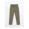 LCW Kids Haki Beli Lastikli Keten Karışımlı Erkek Çocuk Pantolon