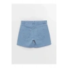 LCW Kids İndigo Baskılı Kız Çocuk Jean Şort