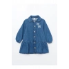 Lcw Kids Indigo Uzun Kollu Nakışlı Kız Bebek Jean Elbise