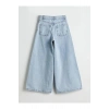 LCW Kids Indigo Wideleg Taşlı Kız Çocuk Jean Pantolon